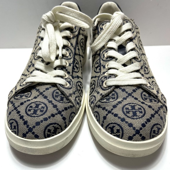 TORY BURCH T Monogram Logo Howell Court Sneakers in Perfect Navy Size 9 - Picture 6 of 16